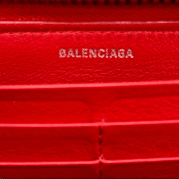 Balenciaga Red Leather Wallet Envelope Clutch full inclusion - Picture 9 of 10